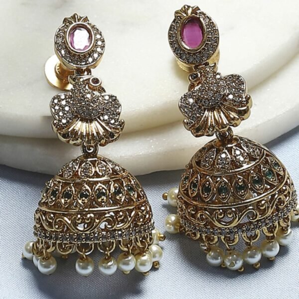 Red Gold Alloy Jhumka
